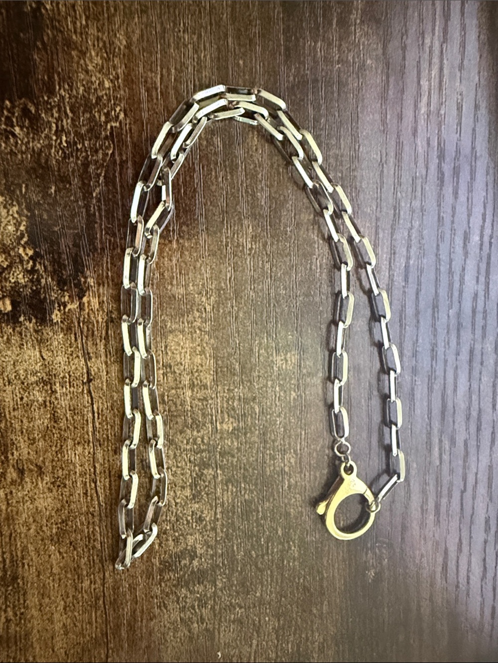 Silver Link Chain Necklace with Lobster Clasp